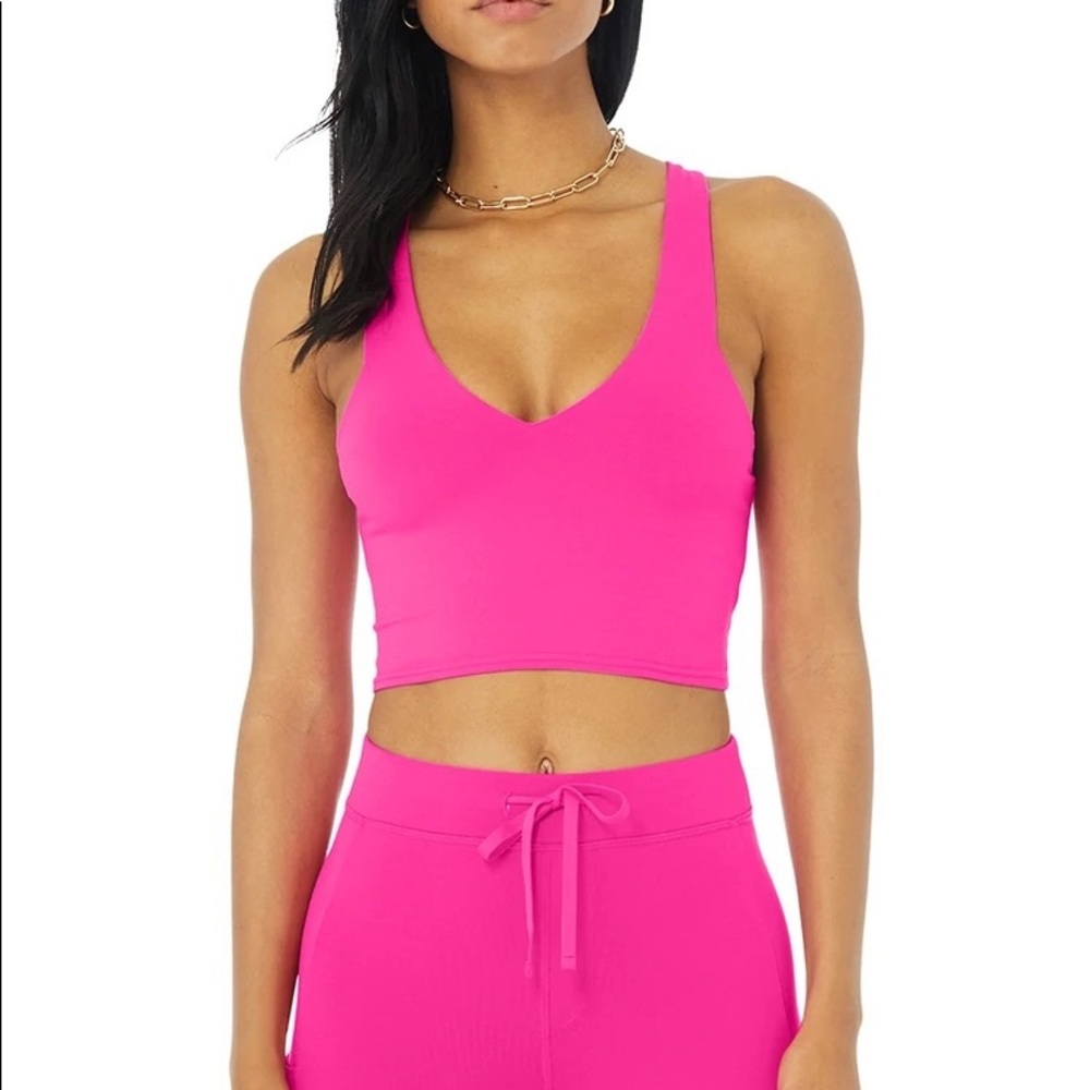 ALO YOGA Neon Pink Real Bra Tank